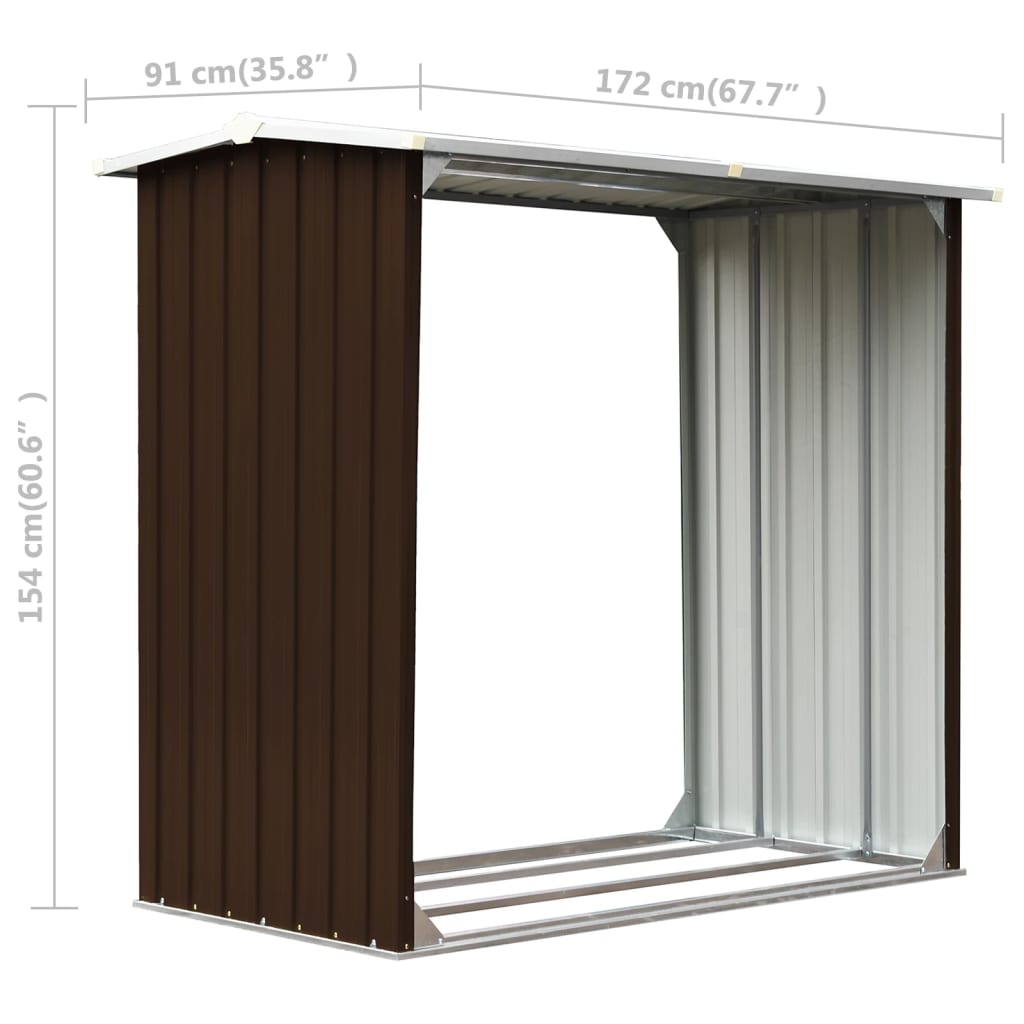 Brennholzlager Verzinkter Stahl 172X91X154 Cm