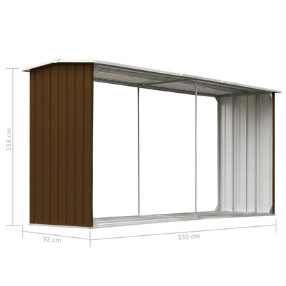 Brennholzlager Verzinkter Stahl 330 X 92 X 153 Cm