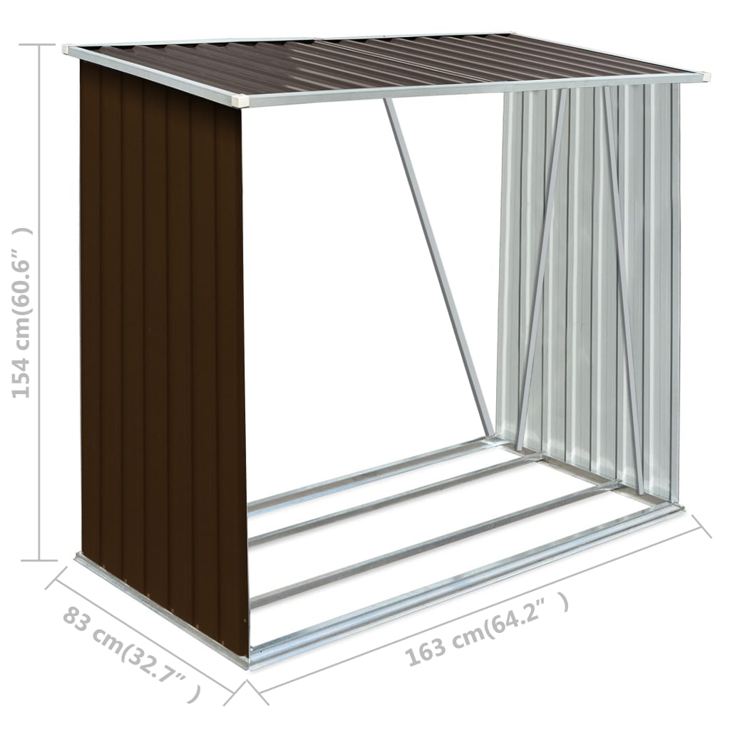 Brennholzlager Verzinkter Stahl 163 X 83 X 154 Cm