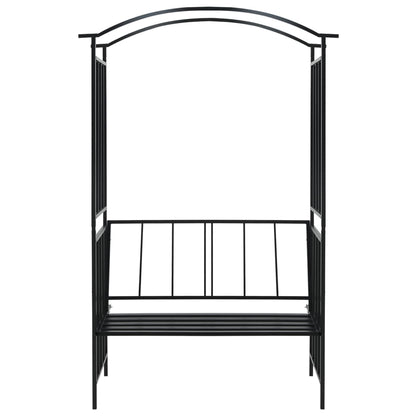 Rosenbogen Mit Bank Schwarz 128X50X207 Cm Eisen Schwarz