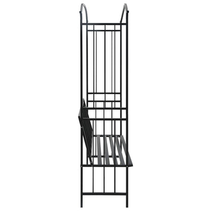 Rosenbogen Mit Bank Schwarz 128X50X207 Cm Eisen Schwarz