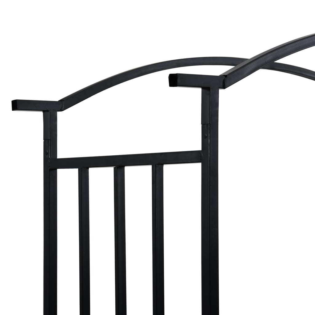Rosenbogen Mit Bank Schwarz 128X50X207 Cm Eisen Schwarz