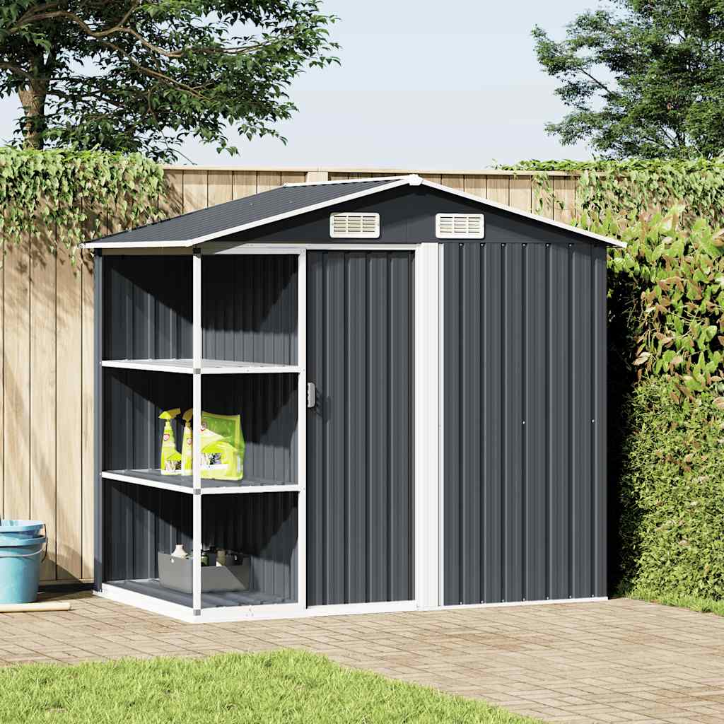 Gartenhaus Mit Regal 205X130X183 Cm Eisen