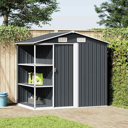 Gartenhaus Mit Regal 205X130X183 Cm Eisen