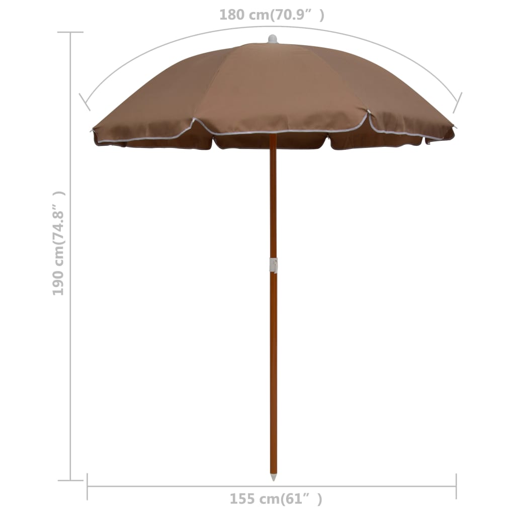 Sonnenschirm Mit Stahl-Mast 180 Cm
