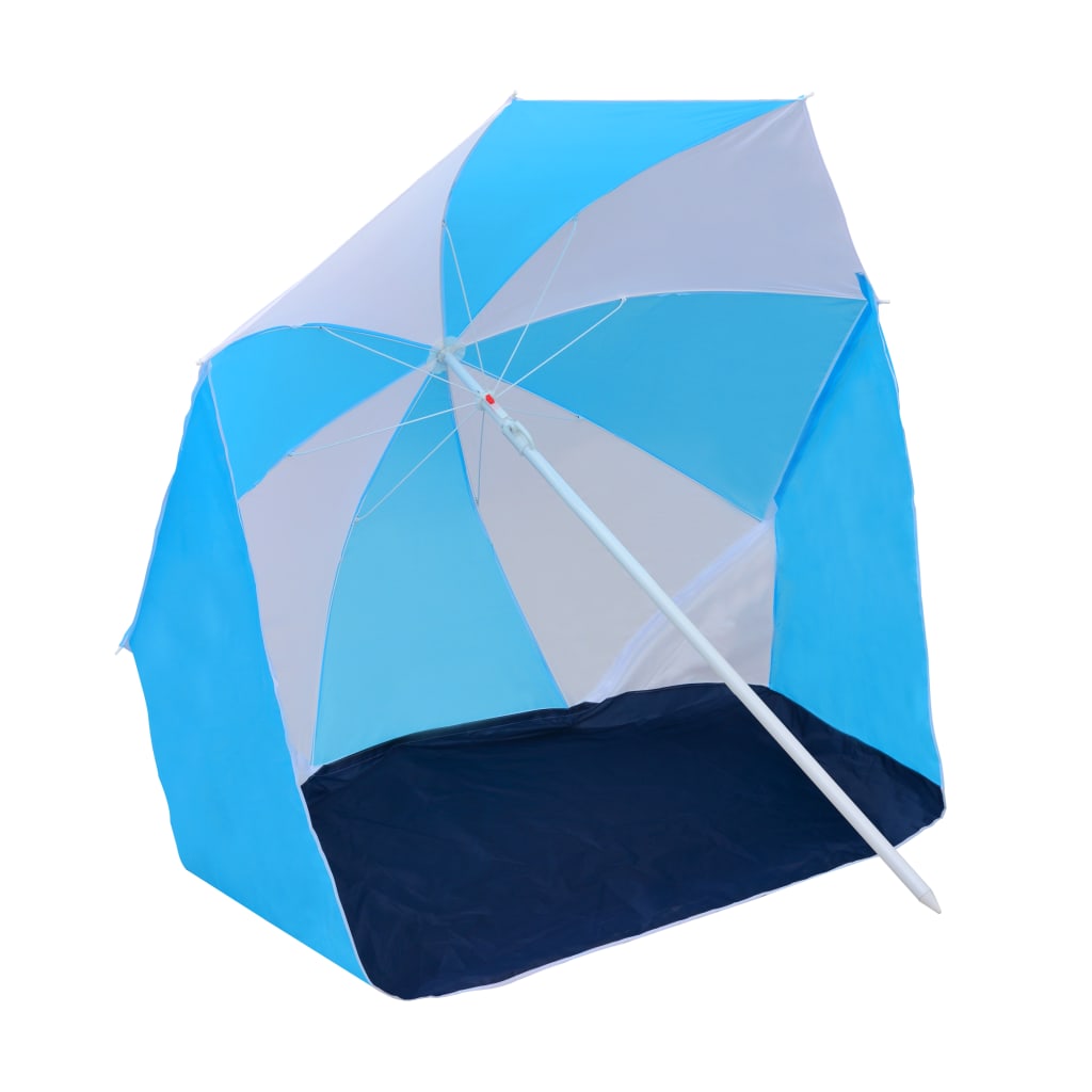 Strandschirm-Windschutz Blau Und Weiß 180 Cm Stoff