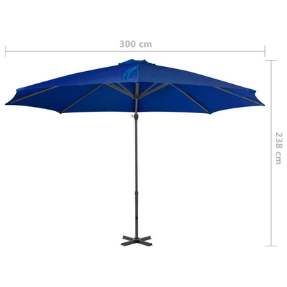 Ampelschirm Mit Aluminium-Mast 300 Cm Azur
