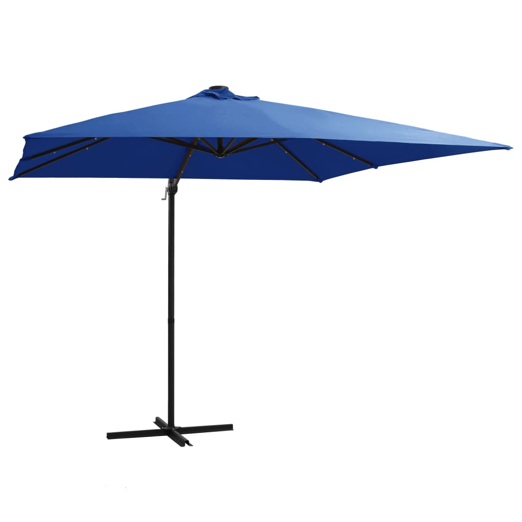 Ampelschirm Mit Led-Beleuchtung Stahl-Mast 250X250 Cm