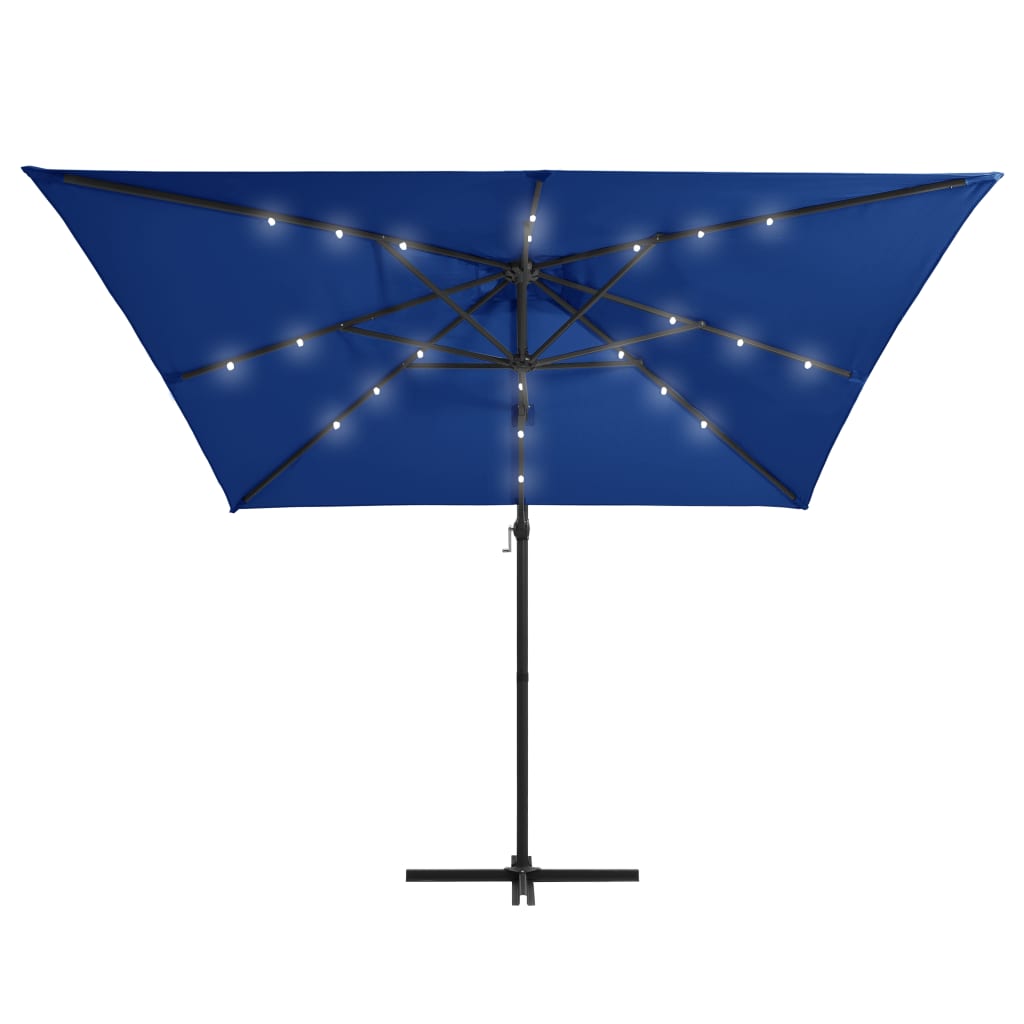 Ampelschirm Mit Led-Beleuchtung Stahl-Mast 250X250 Cm