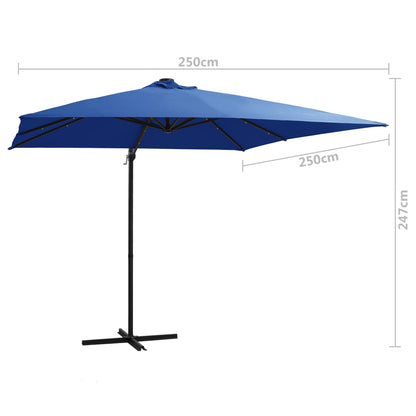 Ampelschirm Mit Led-Beleuchtung Stahl-Mast 250X250 Cm