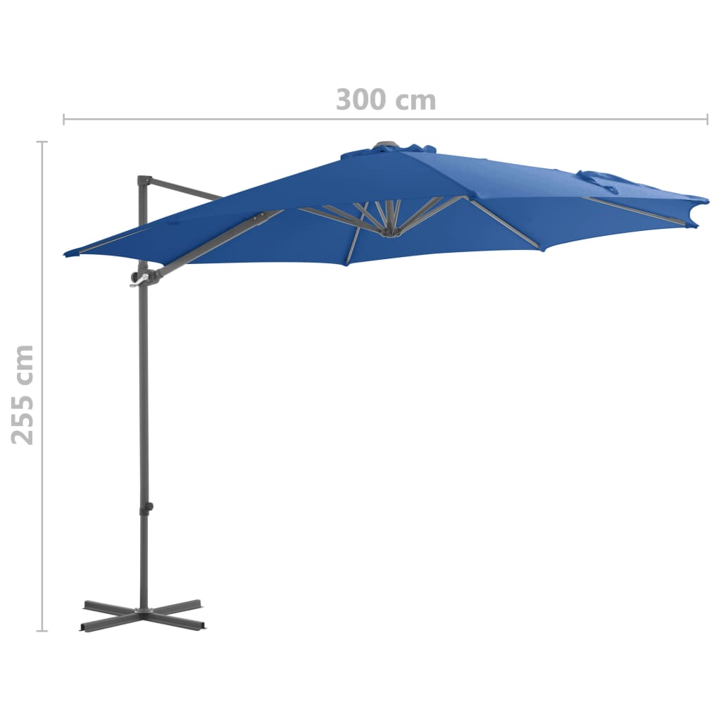 Ampelschirm Mit Stahl-Mast 300 Cm Azur
