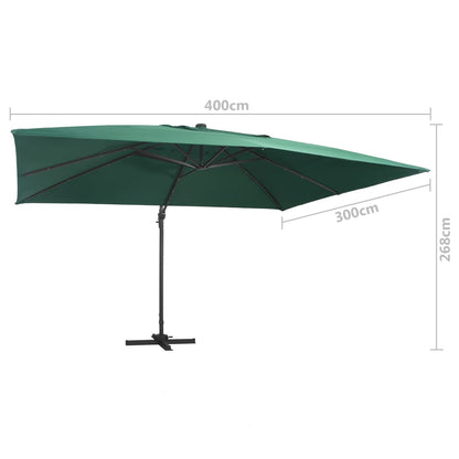 Ampelschirm Mit Led-Beleuchtung Alu-Mast 400X300 Cm