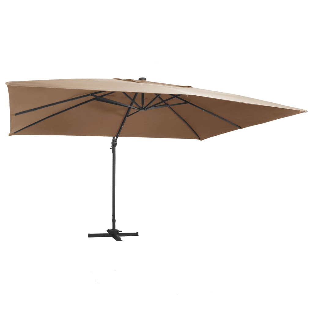 Ampelschirm Mit Led-Beleuchtung Alu-Mast 400X300 Cm