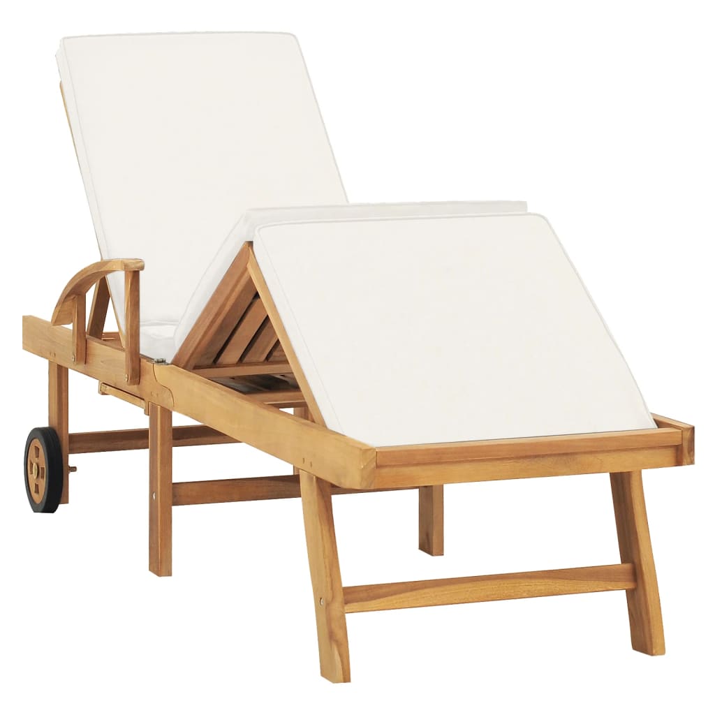 Sonnenliege Mit Auflage Massivholz Teak