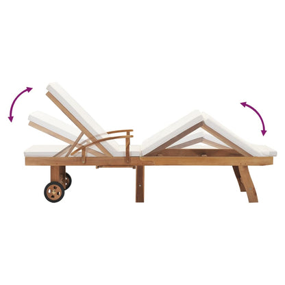 Sonnenliege Mit Auflage Massivholz Teak