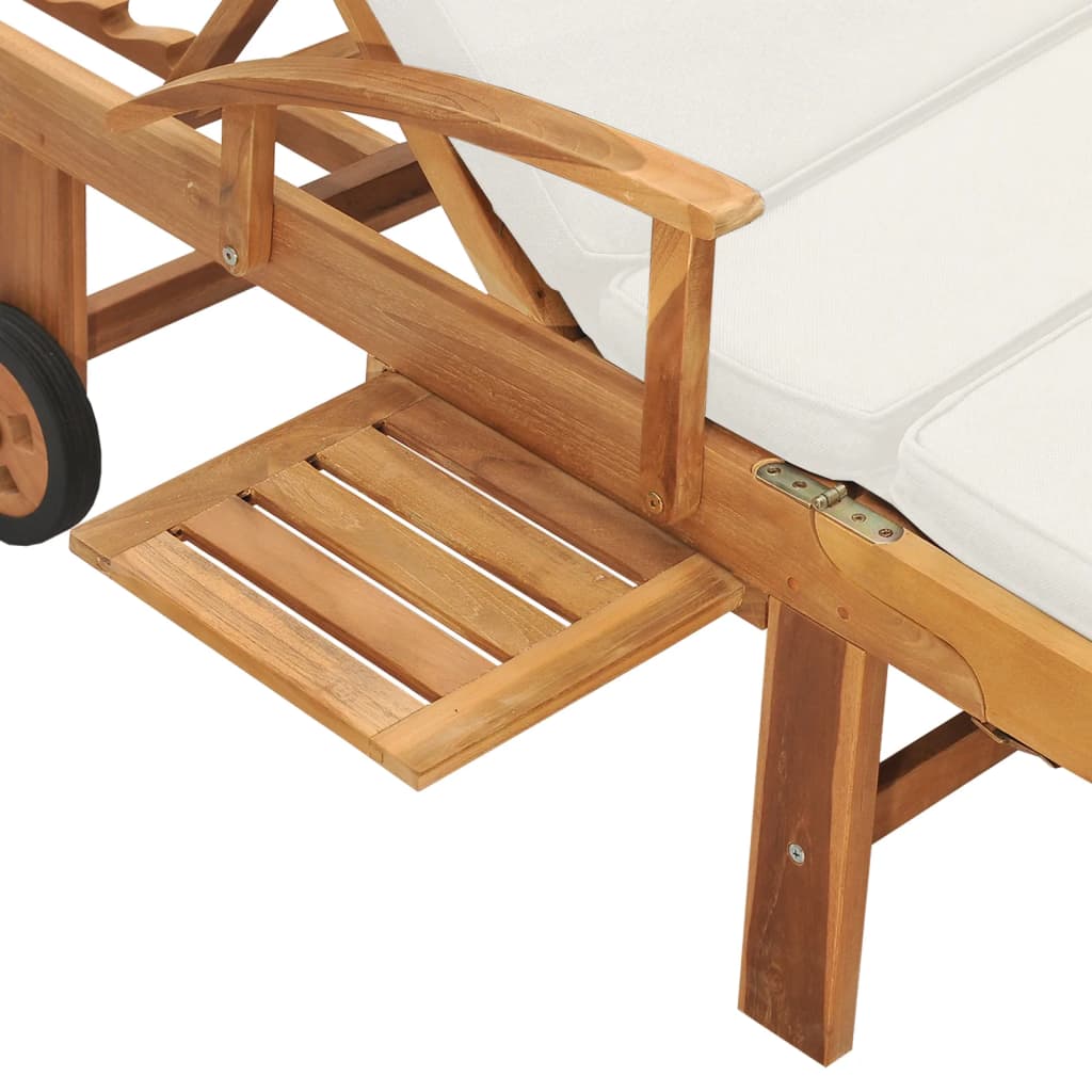 Sonnenliege Mit Auflage Massivholz Teak