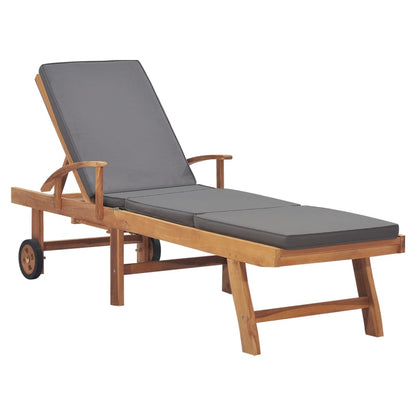 Sonnenliege Mit Auflage Massivholz Teak