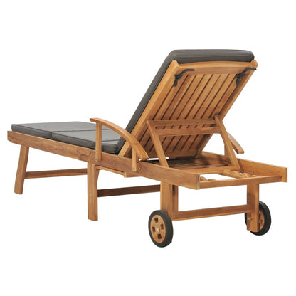 Sonnenliege Mit Auflage Massivholz Teak