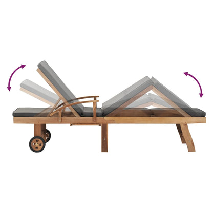Sonnenliege Mit Auflage Massivholz Teak