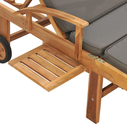 Sonnenliege Mit Auflage Massivholz Teak