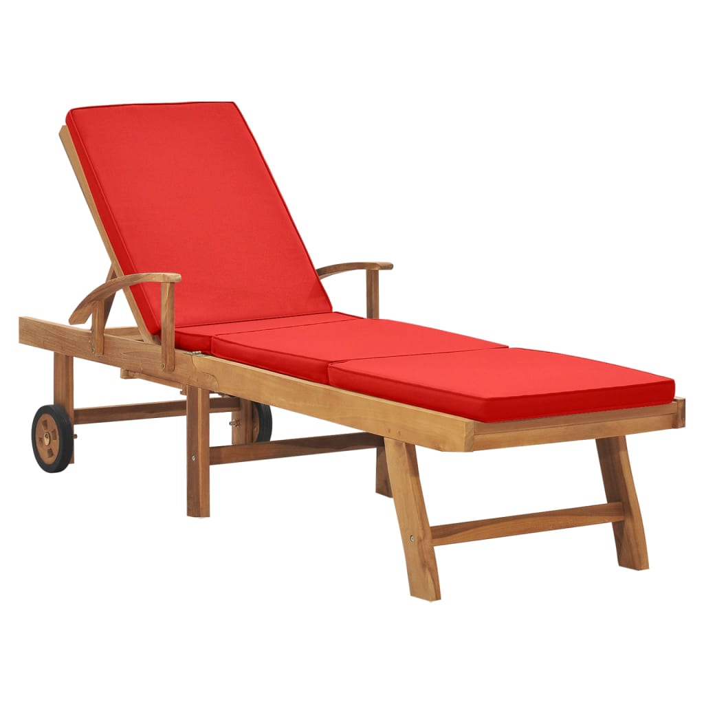 Sonnenliege Mit Auflage Massivholz Teak