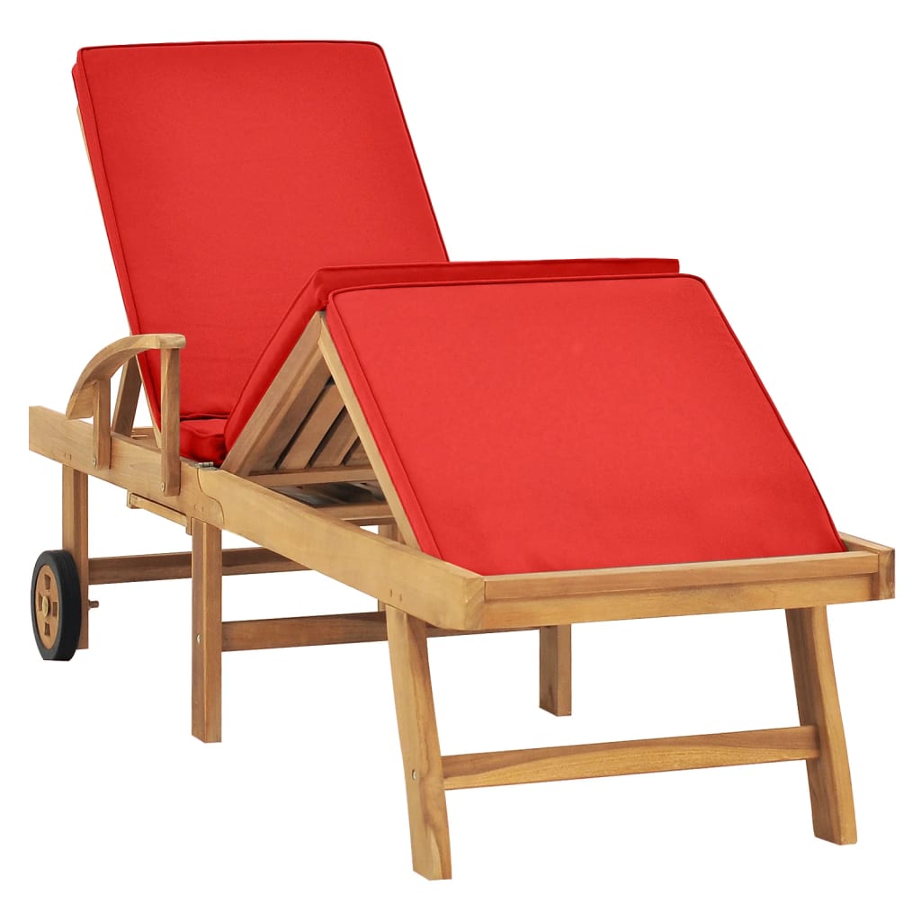 Sonnenliege Mit Auflage Massivholz Teak
