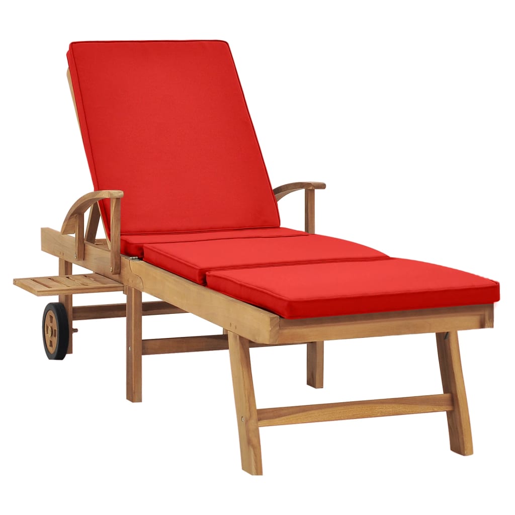 Sonnenliege Mit Auflage Massivholz Teak