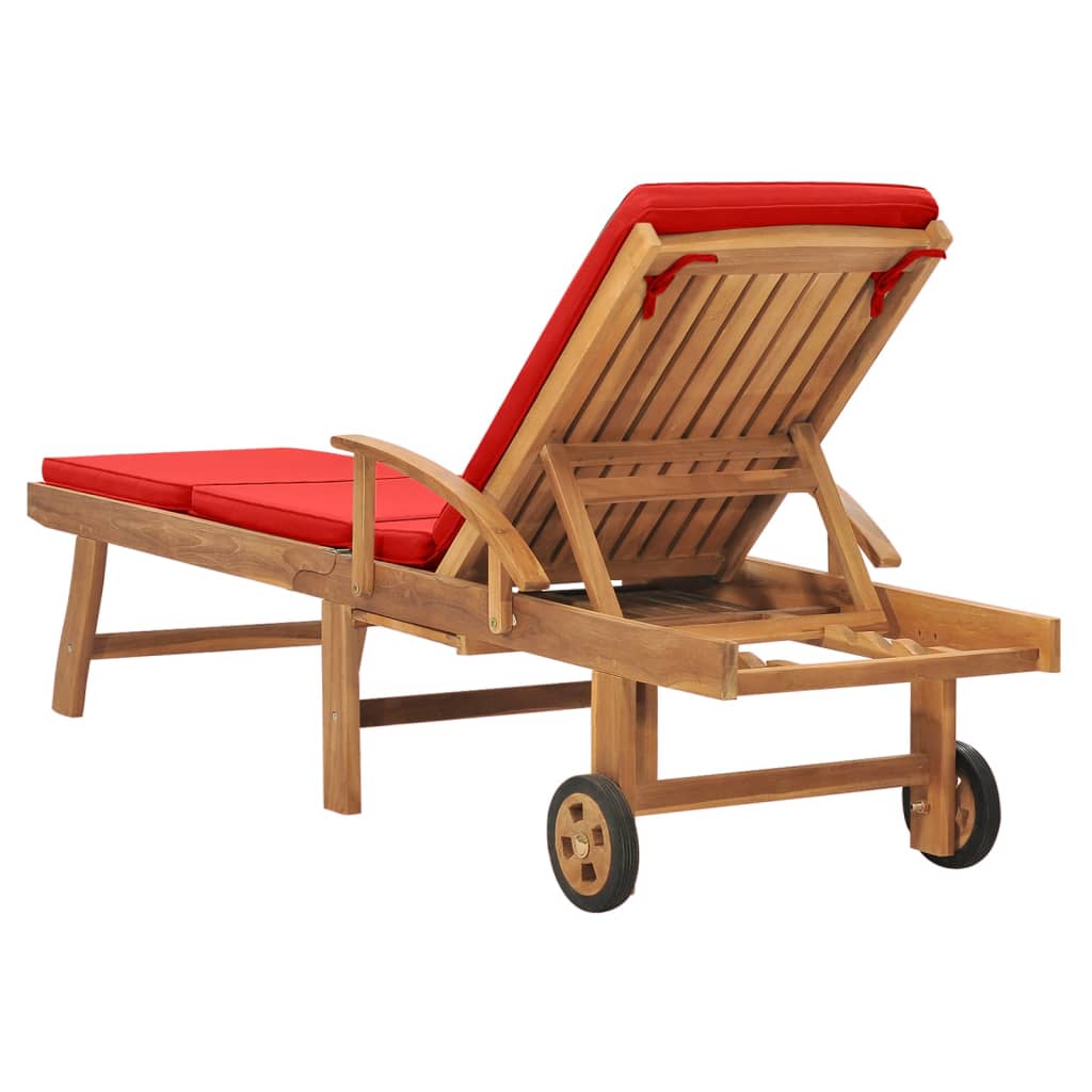 Sonnenliege Mit Auflage Massivholz Teak