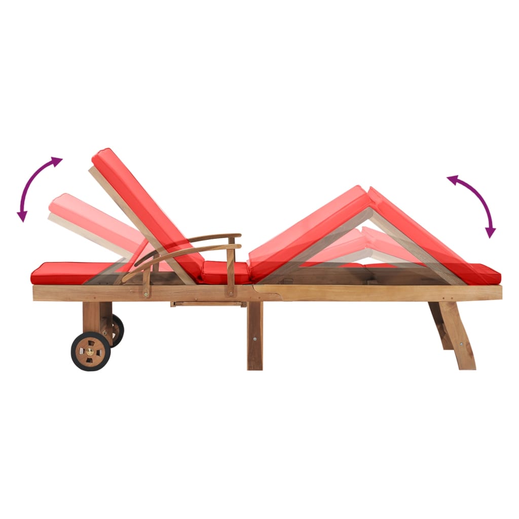 Sonnenliege Mit Auflage Massivholz Teak