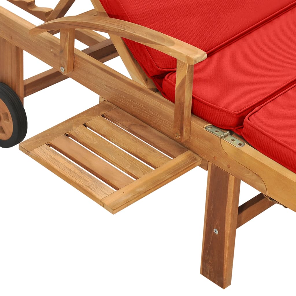 Sonnenliege Mit Auflage Massivholz Teak