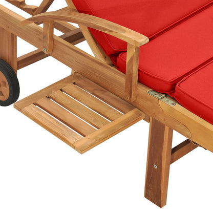Sonnenliege Mit Auflage Massivholz Teak