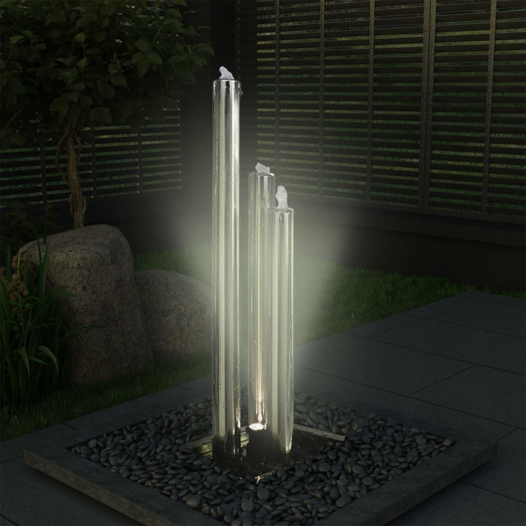 Gartenbrunnen Silbern Edelstahl