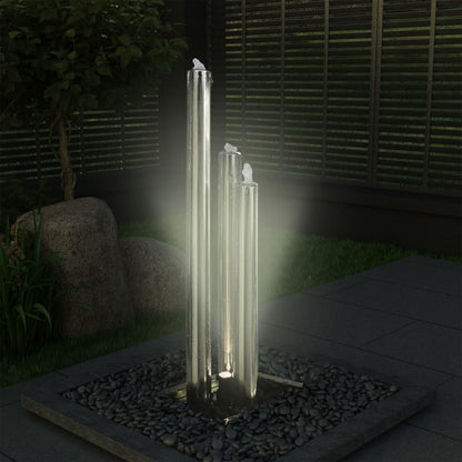 Gartenbrunnen Silbern Edelstahl