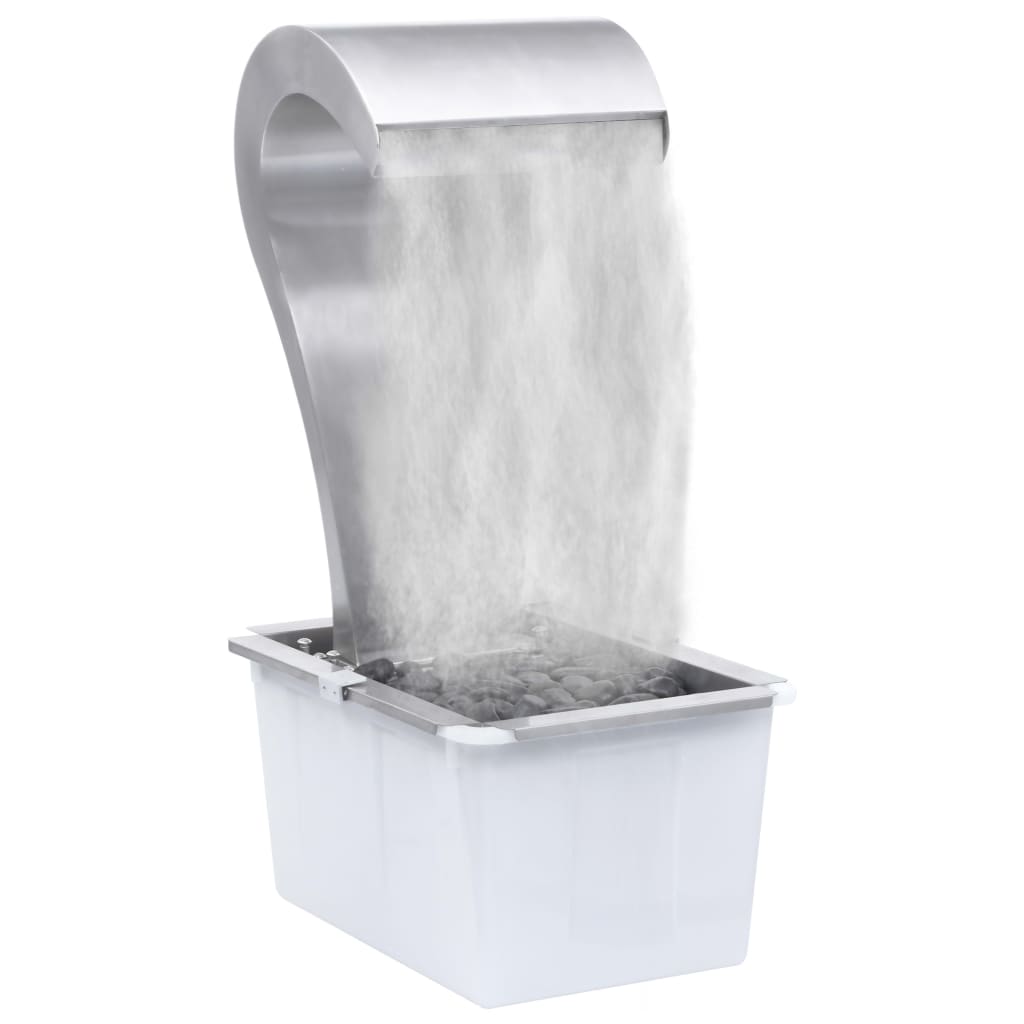 Garten-Wasserfall Silbern 34X49X82 Cm Edelstahl