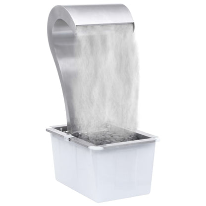 Garten-Wasserfall Silbern 34X49X82 Cm Edelstahl