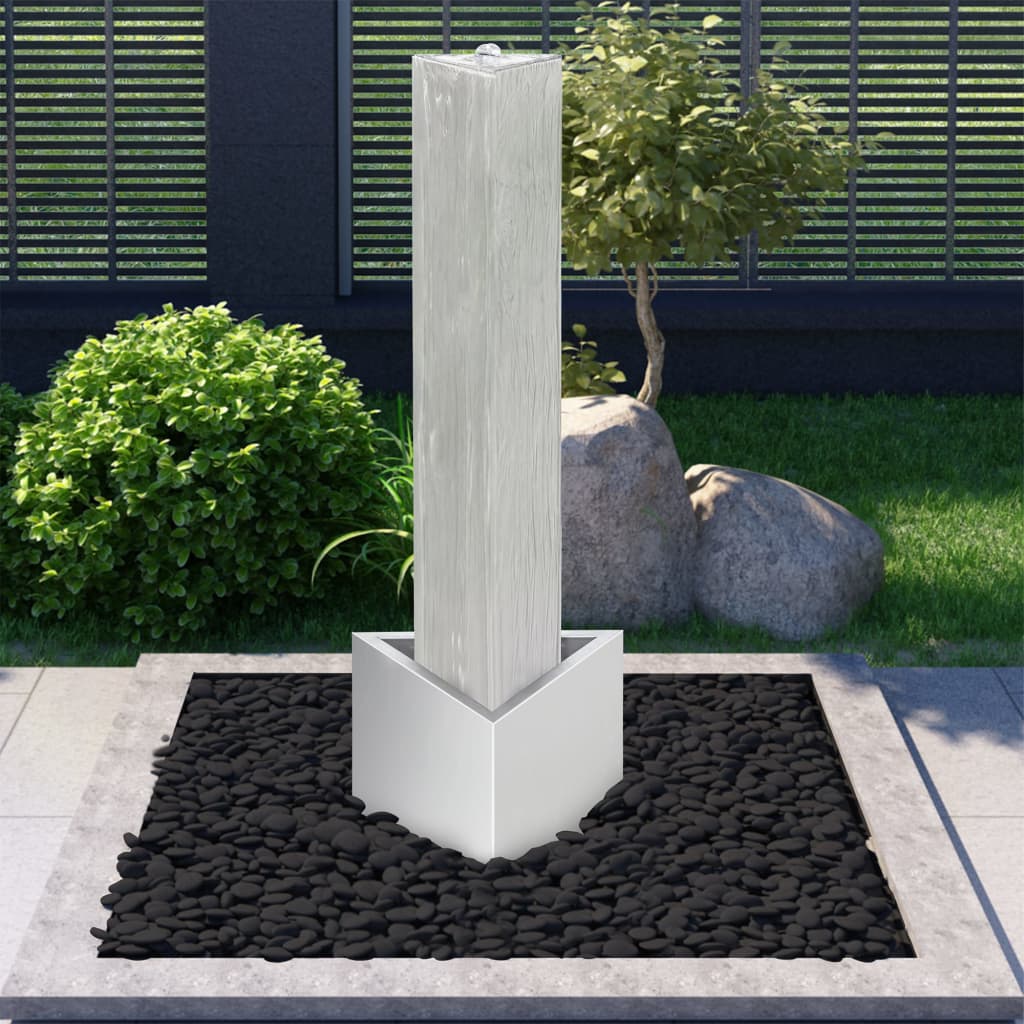 Gartenbrunnen Mit Pumpe Edelstahl 76 Cm Dreieckig