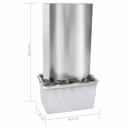 Gartenbrunnen Silbern 60,2X37X122,1 Cm Edelstahl