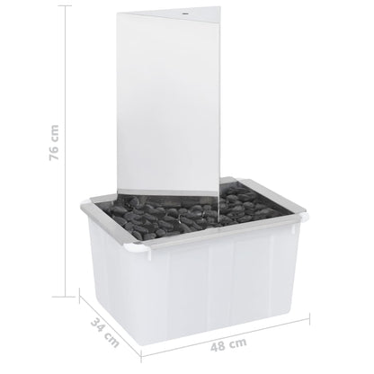 Gartenbrunnen Mit Pumpe Edelstahl 76 Cm Dreieckig