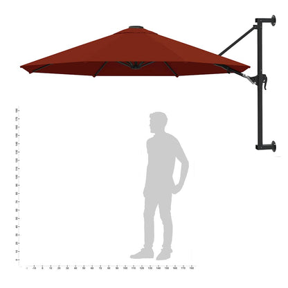 Sonnenschirm Zur Wandmontage Mit Metall-Mast 300 Cm