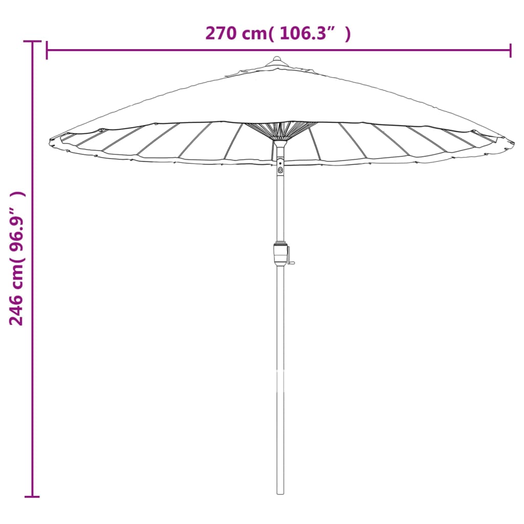 Sonnenschirm Mit Aluminium-Mast 270 Cm Sandweiß
