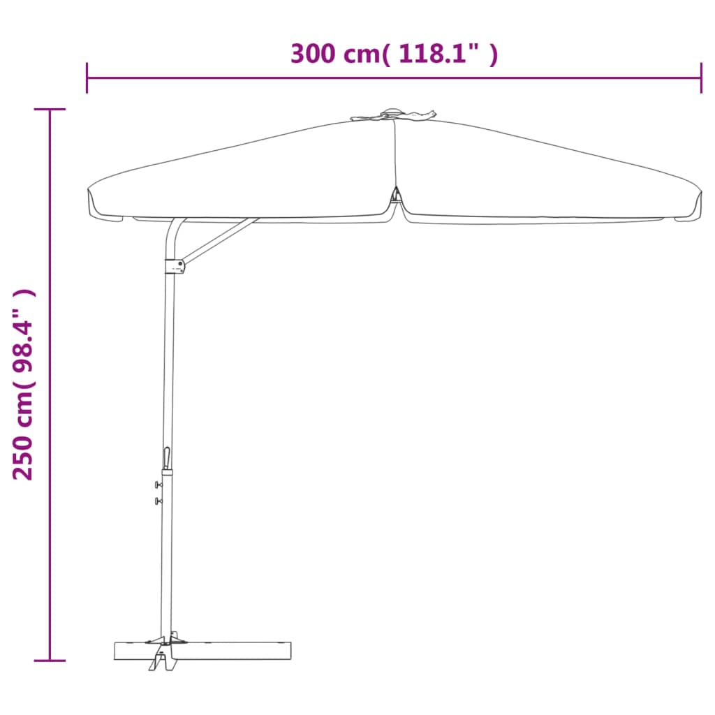 Sonnenschirm Mit Stahl-Mast 300 Cm