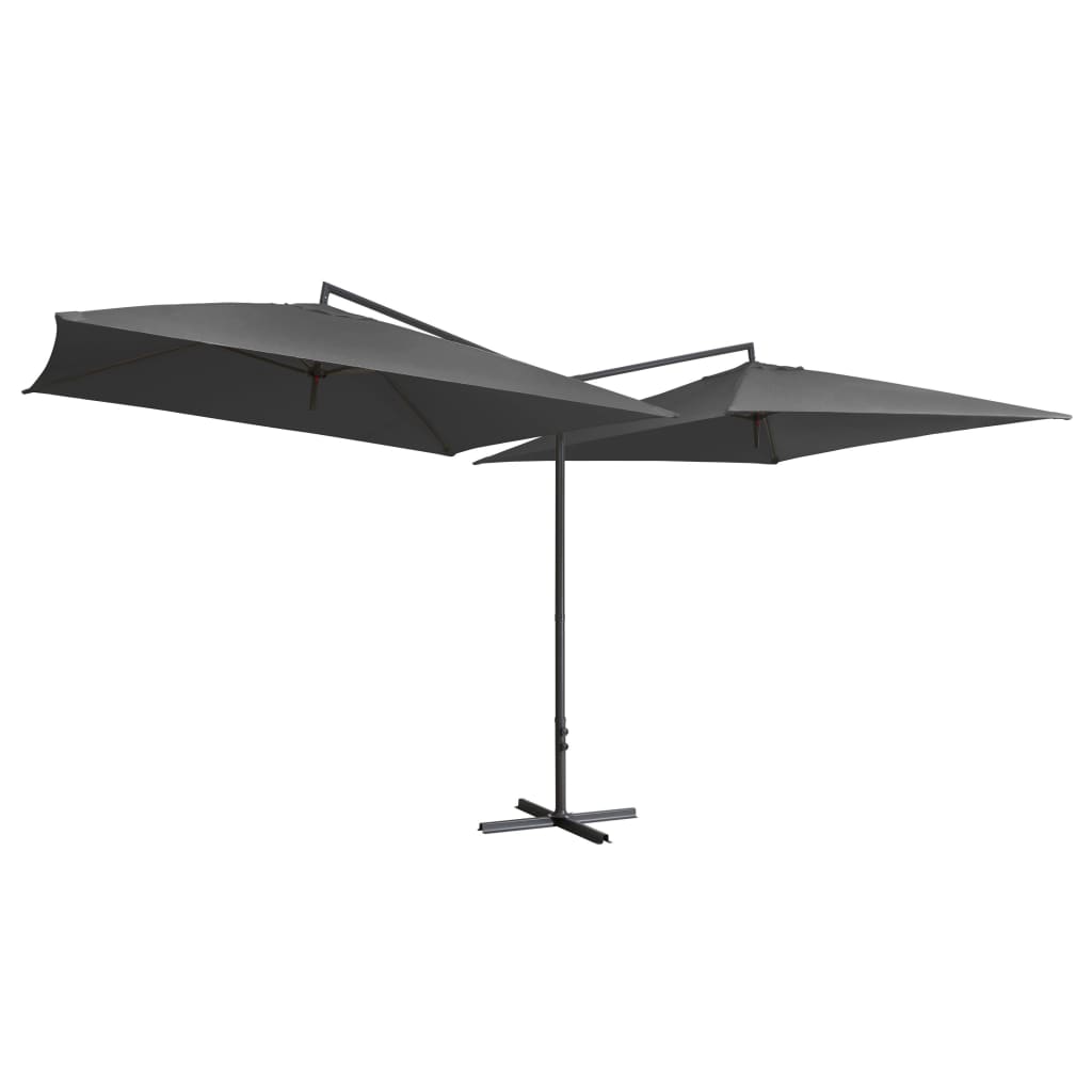 Doppel-Sonnenschirm Mit Stahl-Mast 250X250 Cm