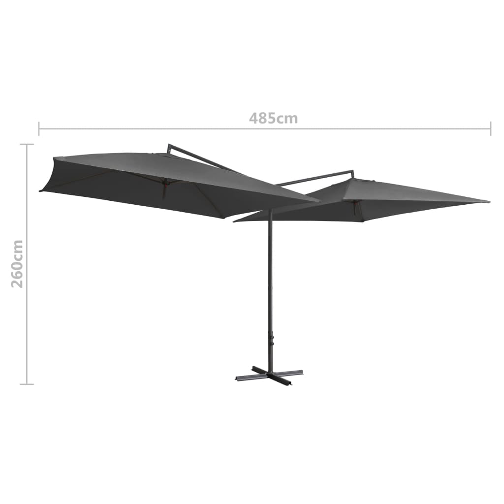 Doppel-Sonnenschirm Mit Stahl-Mast 250X250 Cm