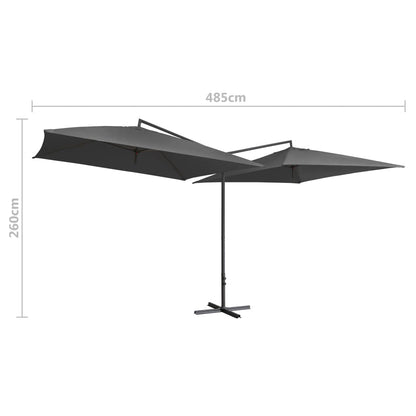 Doppel-Sonnenschirm Mit Stahl-Mast 250X250 Cm