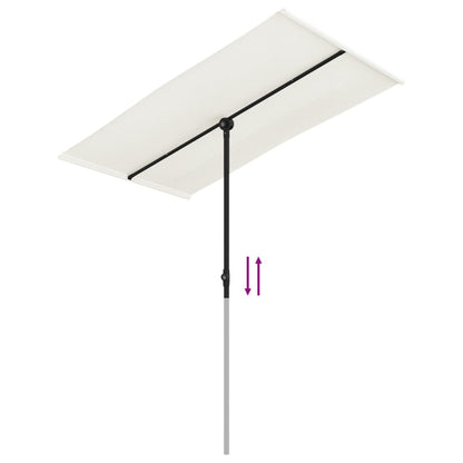 Sonnenschirm Mit Aluminium-Mast 180X110 Cm Sandweiß