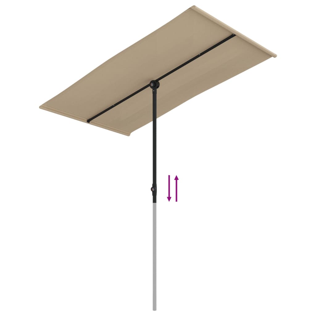 Sonnenschirm Mit Aluminium-Mast 180X110 Cm