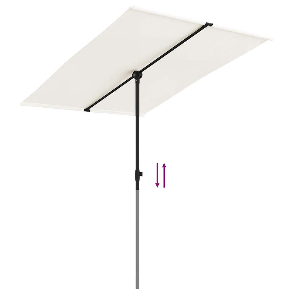 Sonnenschirm Mit Aluminium-Mast 2X1,5 M Sandweiß