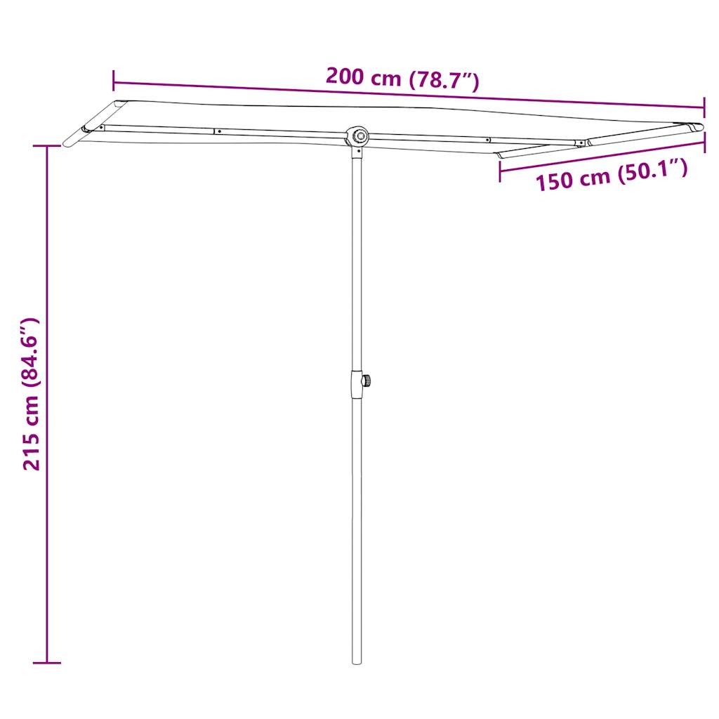 Sonnenschirm Mit Aluminium-Mast 2X1,5 M Sandweiß