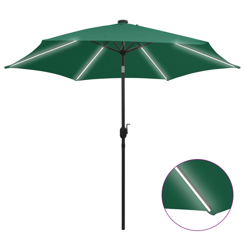 Sonnenschirm Mit Led-Beleuchtung Und Alu-Mast 300 Cm