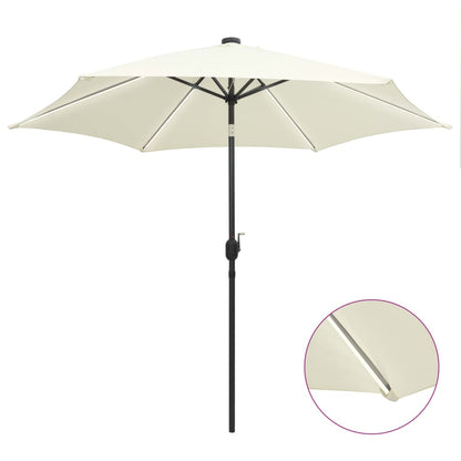 Sonnenschirm Mit Led-Beleuchtung Und Alu-Mast 300 Cm